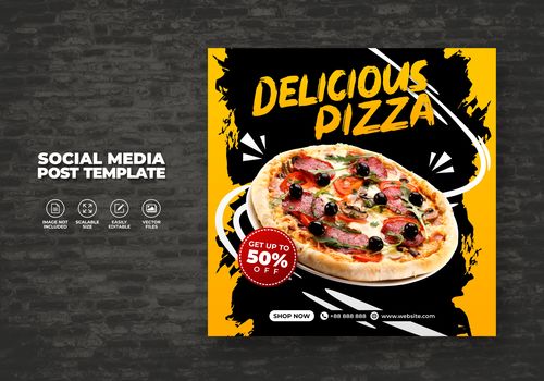 Food vector menu and delicious best pizza