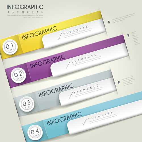 Four color business infographic element options vector