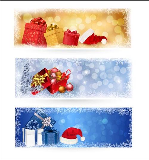 Frost flower background christmas gift banner vector