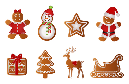 Funny christmas gingerbreads pattern vector