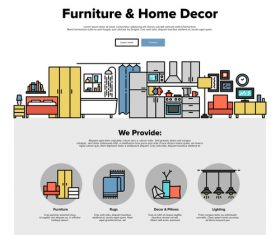 Furniture home decor flat graphic concept vector
