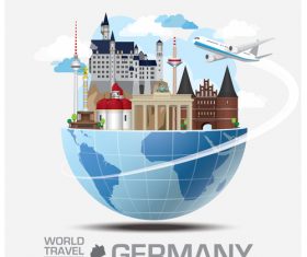 Germany famous tourist attractions concept vector