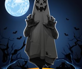 Ghost halloween background vector