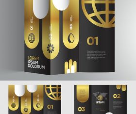 Gold black 3d brochure vector