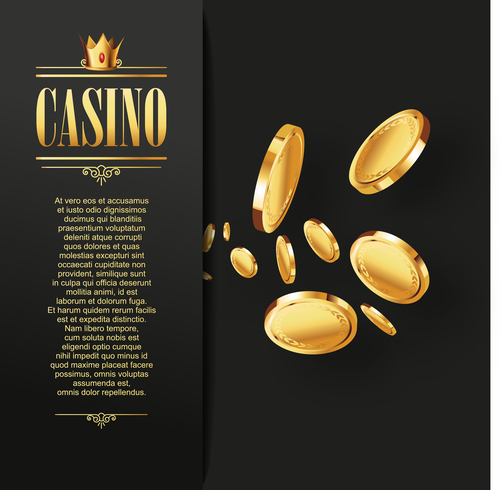 Gold coin casino templates vector