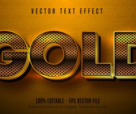 Gold yellow editable font effect vector