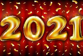 Golden 2021 number vector