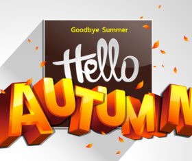 Goodbye summer background card vector
