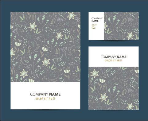 Gray printing pattern company business card vector