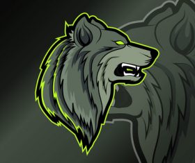 Gray wolf sports and esports logo vector
