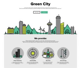 Green city flat graphic concept vector