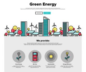 Green energy flat graphic concept vector