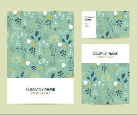 Green printing pattern company business card vector