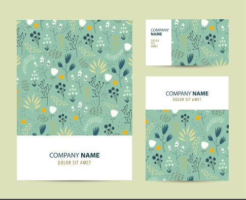 Green printing pattern company business card vector