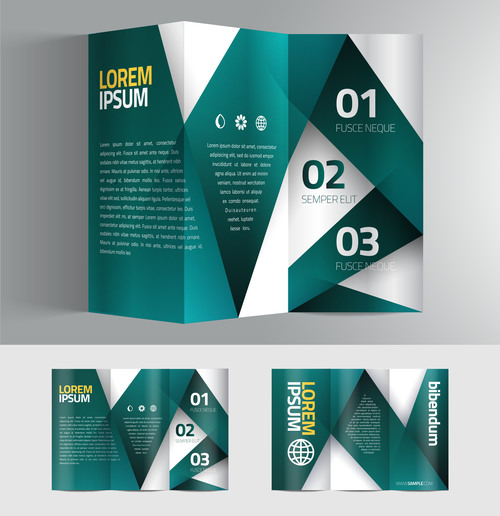 Green stripe brochure vector