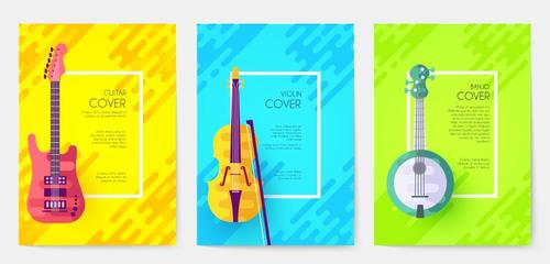 Guitar cover musical instrument banner vector
