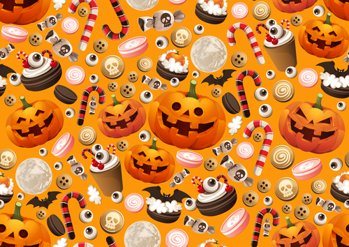 Halloween background pattern vector