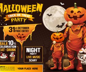 Halloween funny poster vector