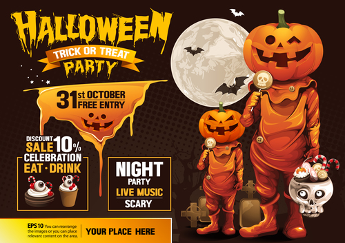 Halloween funny poster vector