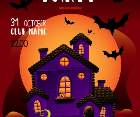 Halloween party poster or flyer with halloween elements