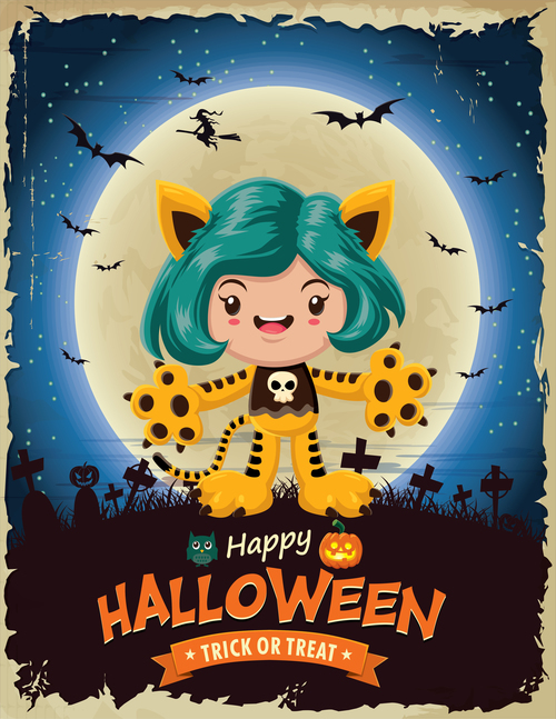 Halloween poster design vector