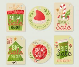 Hand drawn cute Christmas label vector