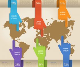 Hand information background vector