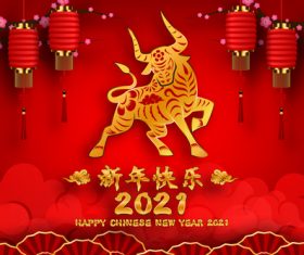 Happy Chinese New Year 2021 vector
