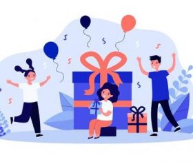 Happy birthday cartoon illustration vector