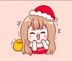 Happy little girl comic vector