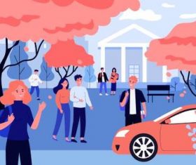 Happy people cartoon illustration vector