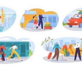 Happy travel illustration vector