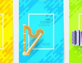 Harp cover musical instrument banner vector