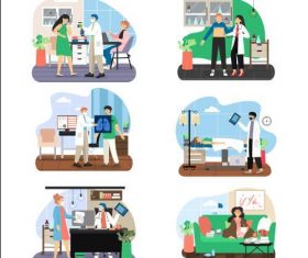 Health check and happy life cartoon vector