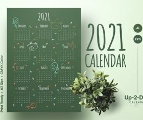 Hello calendar 2021 vector
