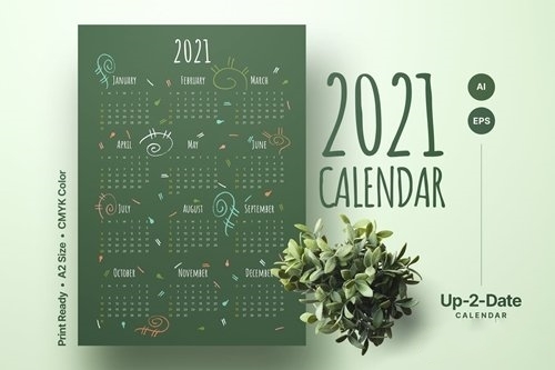 Hello calendar 2021 vector