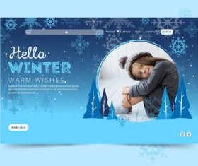 Hello winter beautiful card vector