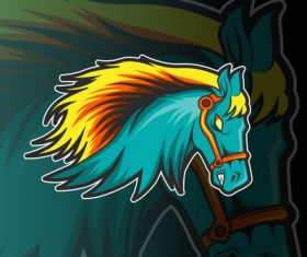 Horse sports and esports logo vector