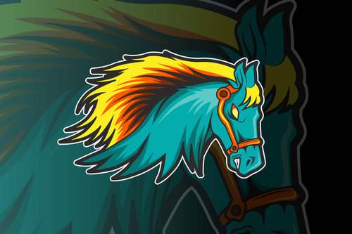 Horse sports and esports logo vector