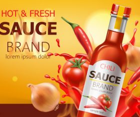 Hot fresh sauce vector