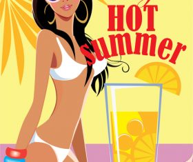 Hot summer swimsuit girl vector