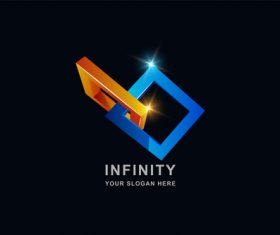 Infinity 3d square pattern design vector