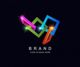 Interlocking 3d squares pattern design vector