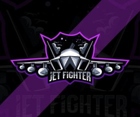 Jet fighter esport logo vector