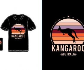 Kangaroo T-shirt merchandise print vector