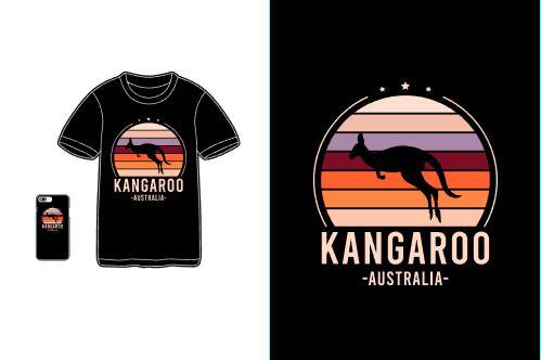 Kangaroo T-shirt merchandise print vector