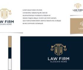 Law firm logo business card vector