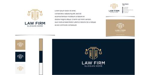 Law firm logo business card vector
