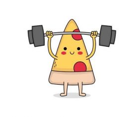 Lifting barbell cartoon vector