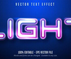 Light color editable font effect vector